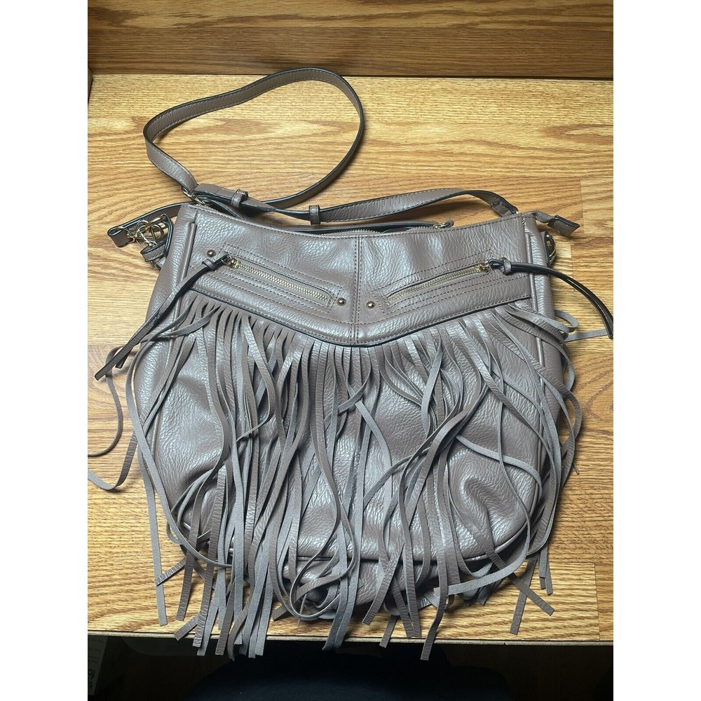 Antik~Kraft Bag Rose Gold Faux Leather Crossbody Boho~Fringe Purse Bag EUC